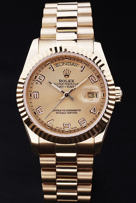 Rolex Daydate Automatic Men Champagne Swirl Dial With Arabic time ...